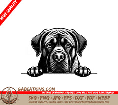  Mastiff Dog Looking Over Wall SVG SVG