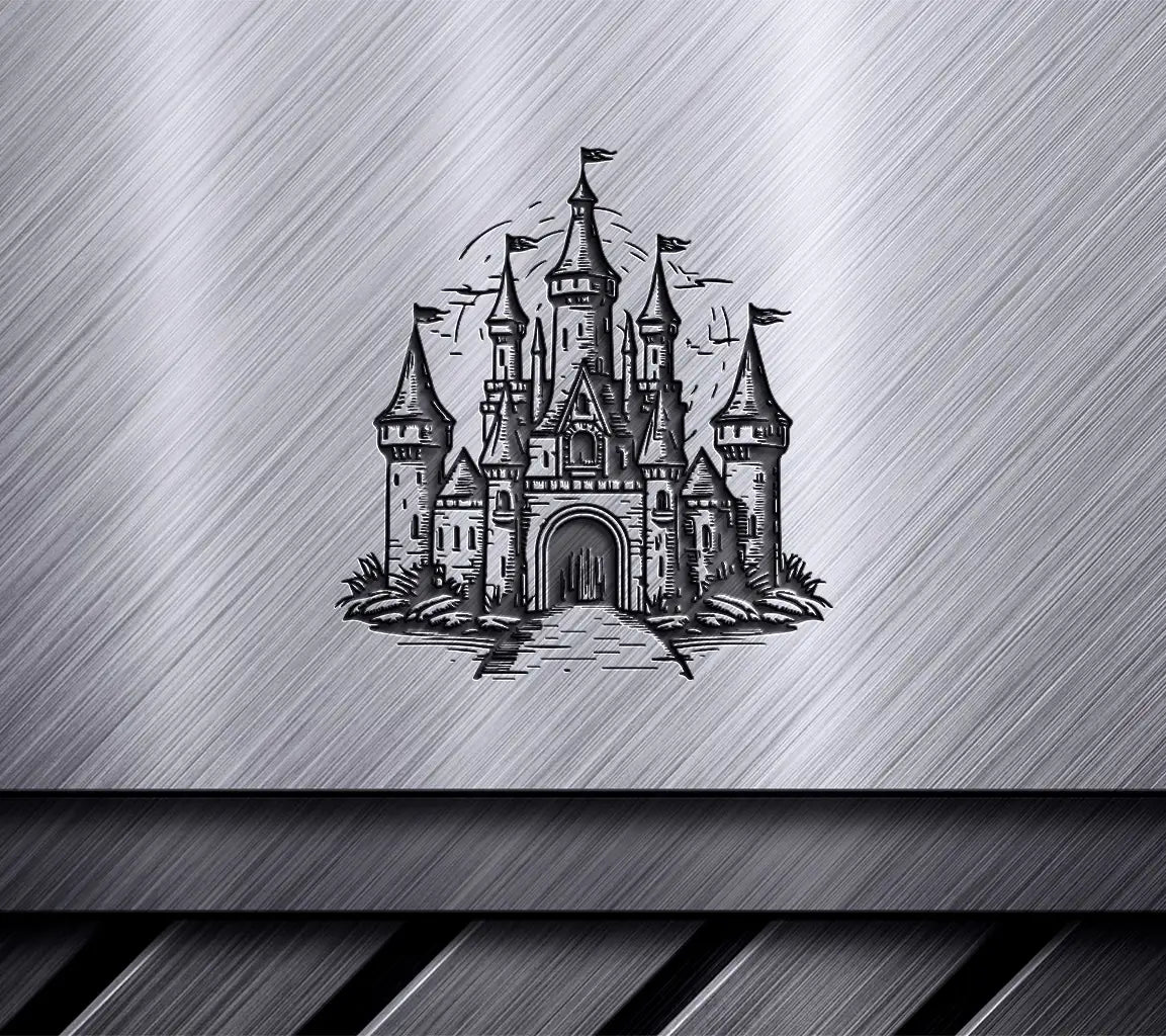  Medieval Castle SVG - Vintage Design Line Art Illustration SVG