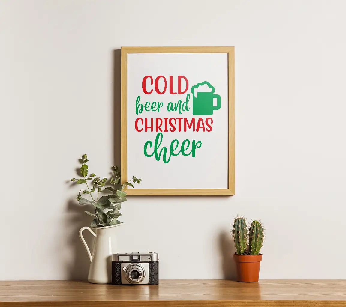 Christmas Cheer & Cold Beer SVG Bundle - 3 Festive Designs SVG