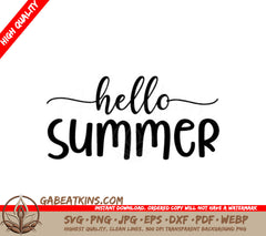 Hello Summer  SVG Design - Summer SVG Bundle SVG