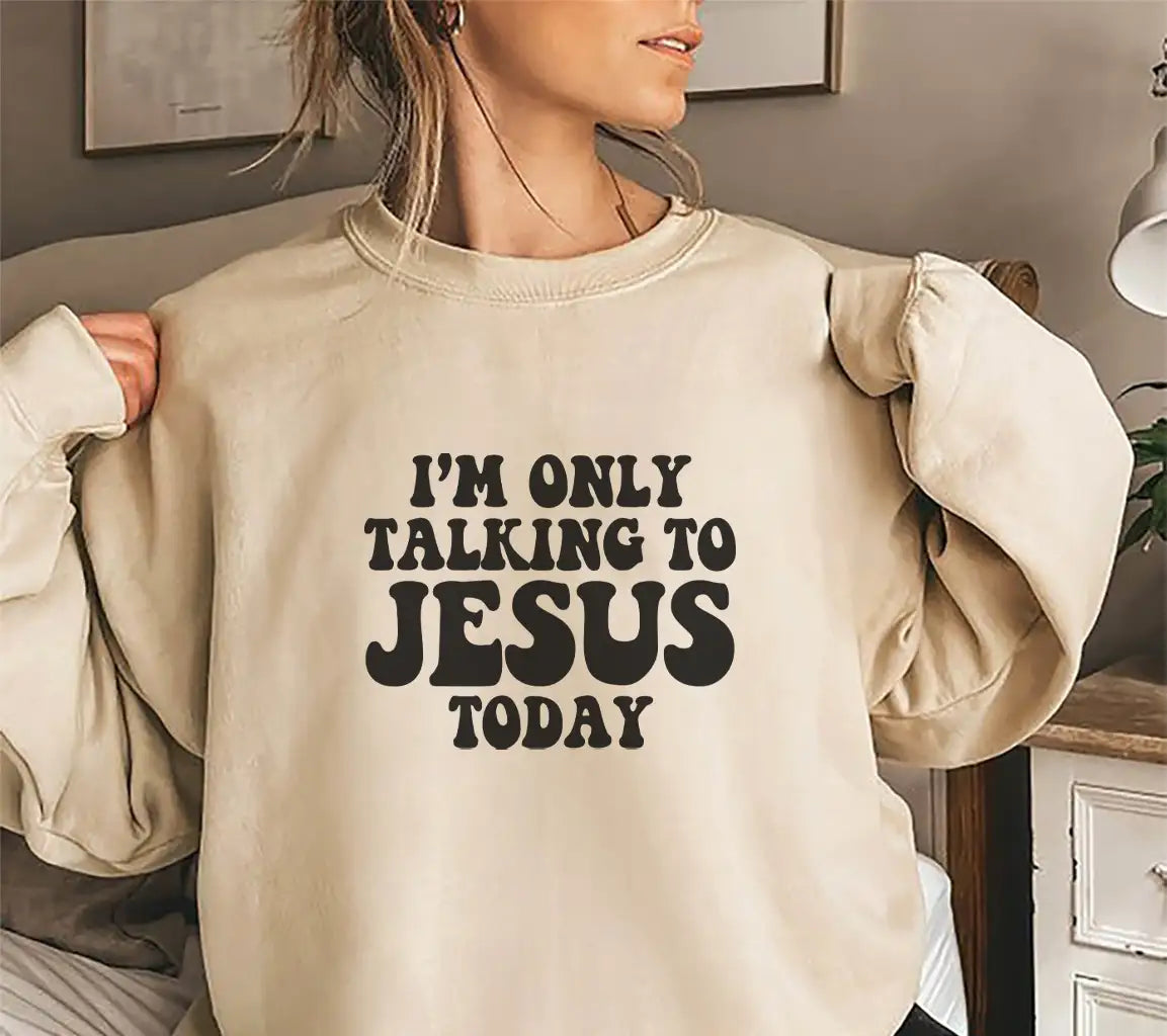 Im Only Talking To Jesus Today SVG - Funny Christian Design SVG