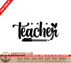 Teacher SVG Bundle  Pencil Drawing SVG