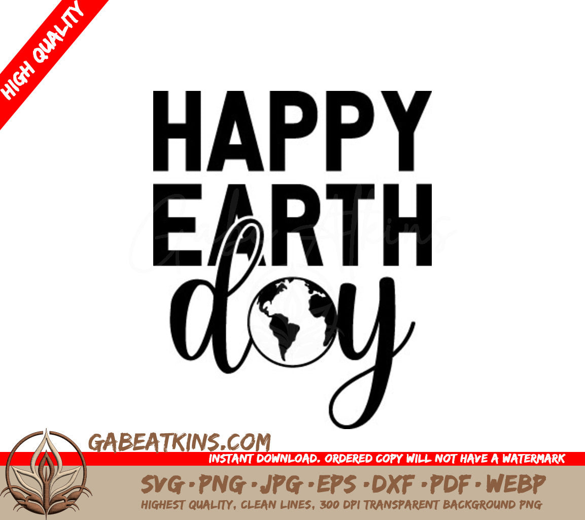 Happy Earth Day Globe Design SVG -  Design SVG