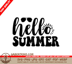 Hello Summer SVG Bundle  Sun, Sunglasses Design SVG