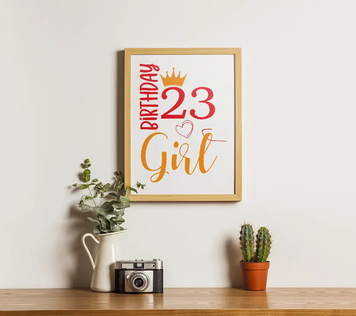 Birthday Girl with Crown & Number 23 SVG Bundle - Digital Download SVG