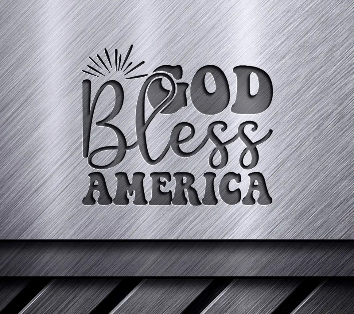 Patriotic God Bless America Red, White & Blue SVG for Memorial Day SVG