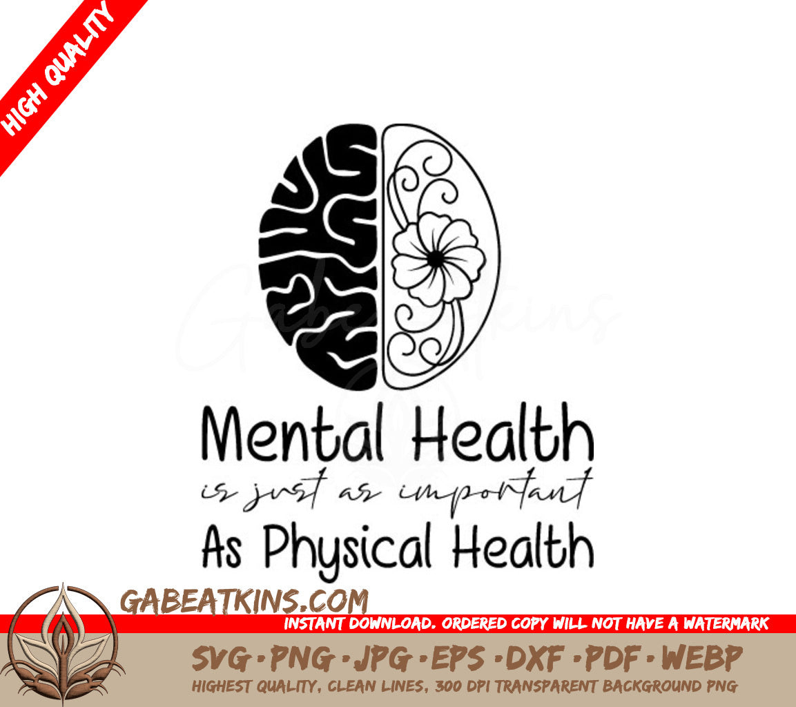  Mental Health Awareness SVG - Just as Important as Physical Health SVG