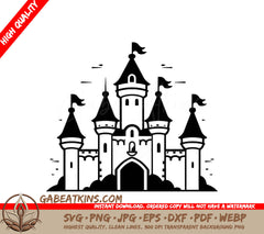  Castle with Flags SVG - Micro Hauler Truck Icon & Design SVG