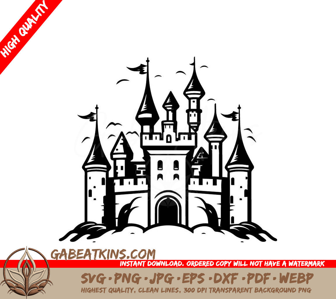  Castle with Birds SVG - Mini Truck Icon for Pocket Courier SVG