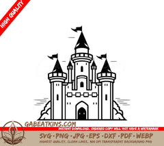  Castle with Flags SVG - Mini Truck Pocket Hauler Vector Design SVG