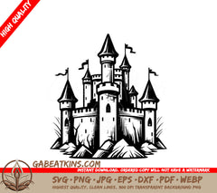  Castle with Flags SVG - Mini Truck Vector Icon SVG