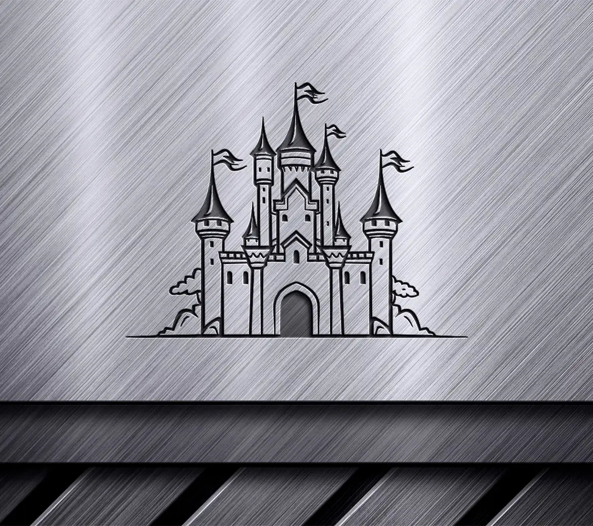  Castle with Flags SVG - Mighty Miniature Truck Emblem SVG