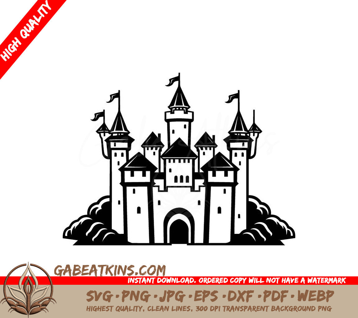  Castle with Flags SVG - Mighty Mini Mover Truck Design SVG