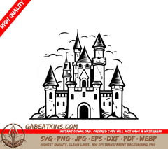  Castle with Birds SVG - Mini Truck Tiny Transporter Emblem SVG