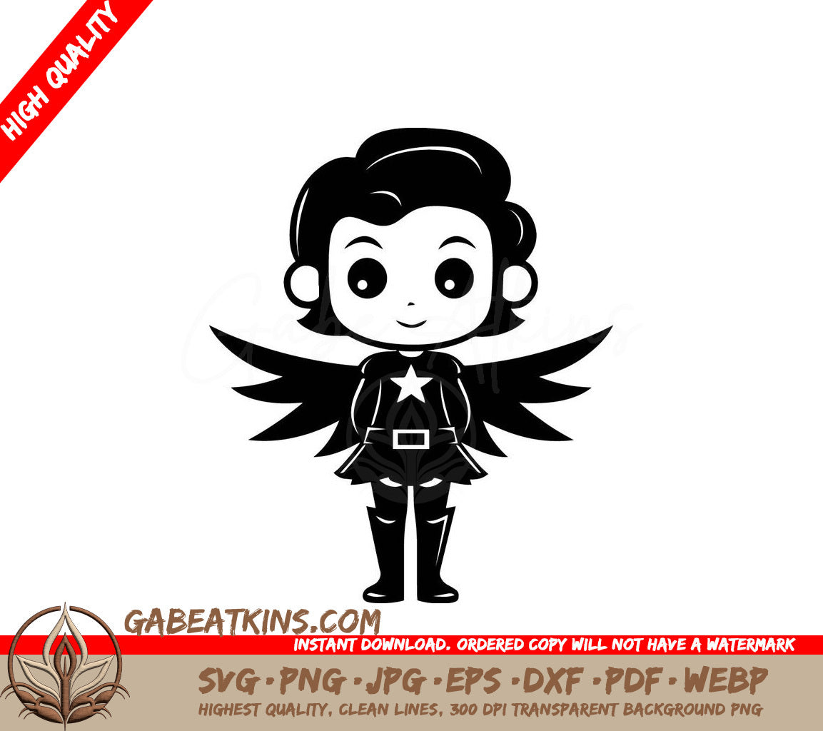 Cute  Superhero Girl SVG - Mini Marvel Vector Design SVG