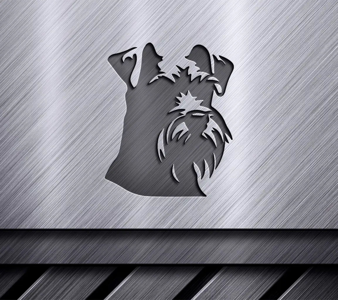 Miniature Schnauzer Head SVG -  Silhouette SVG