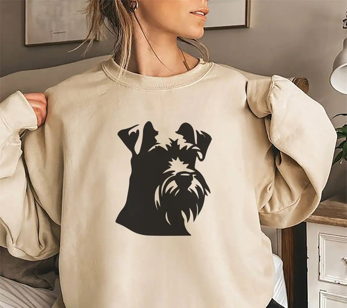 Miniature Schnauzer Head SVG -  Silhouette SVG