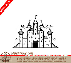 Mini Truck SVG  Castle with Flying Birds SVG