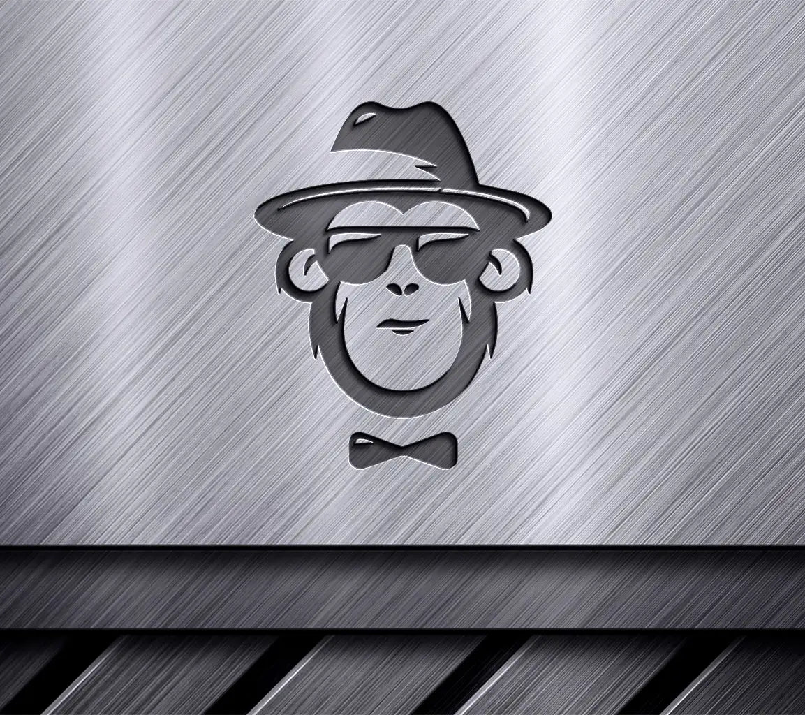 Cool Monkey with Hat, Sunglasses & Bow Tie SVG Logo Icon SVG