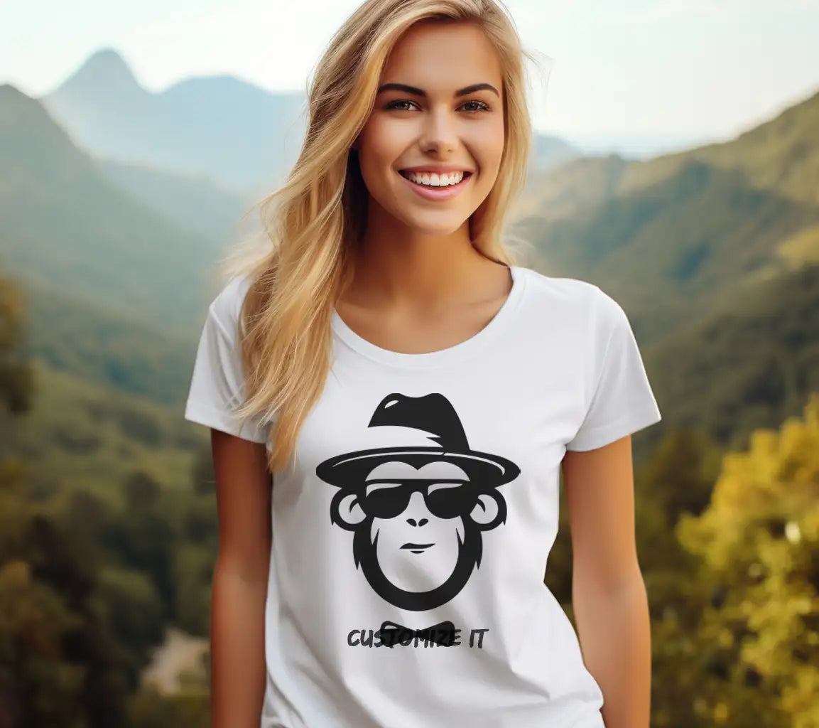 Cool Monkey with Hat, Sunglasses & Bow Tie SVG Logo Icon SVG