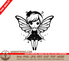  Fairy with Butterfly Wings SVG Moonlit Meadow Magic SVG