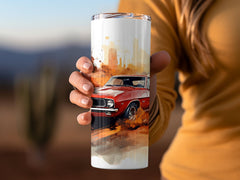 Red Classic Muscle Car Tumbler Wrap | 20oz Tumbler Wrap Sublimation Design PNG - Gabe Atkins Designs