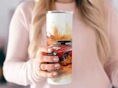 Red Classic Muscle Car Tumbler Wrap | 20oz Tumbler Wrap Sublimation Design PNG - Gabe Atkins Designs