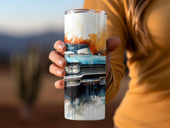 Vintage Muscle Car Watercolor Tumbler Wrap | 20oz Tumbler Wrap Sublimation Design PNG - Gabe Atkins Designs