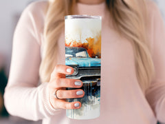 Vintage Muscle Car Watercolor Tumbler Wrap | 20oz Tumbler Wrap Sublimation Design PNG - Gabe Atkins Designs