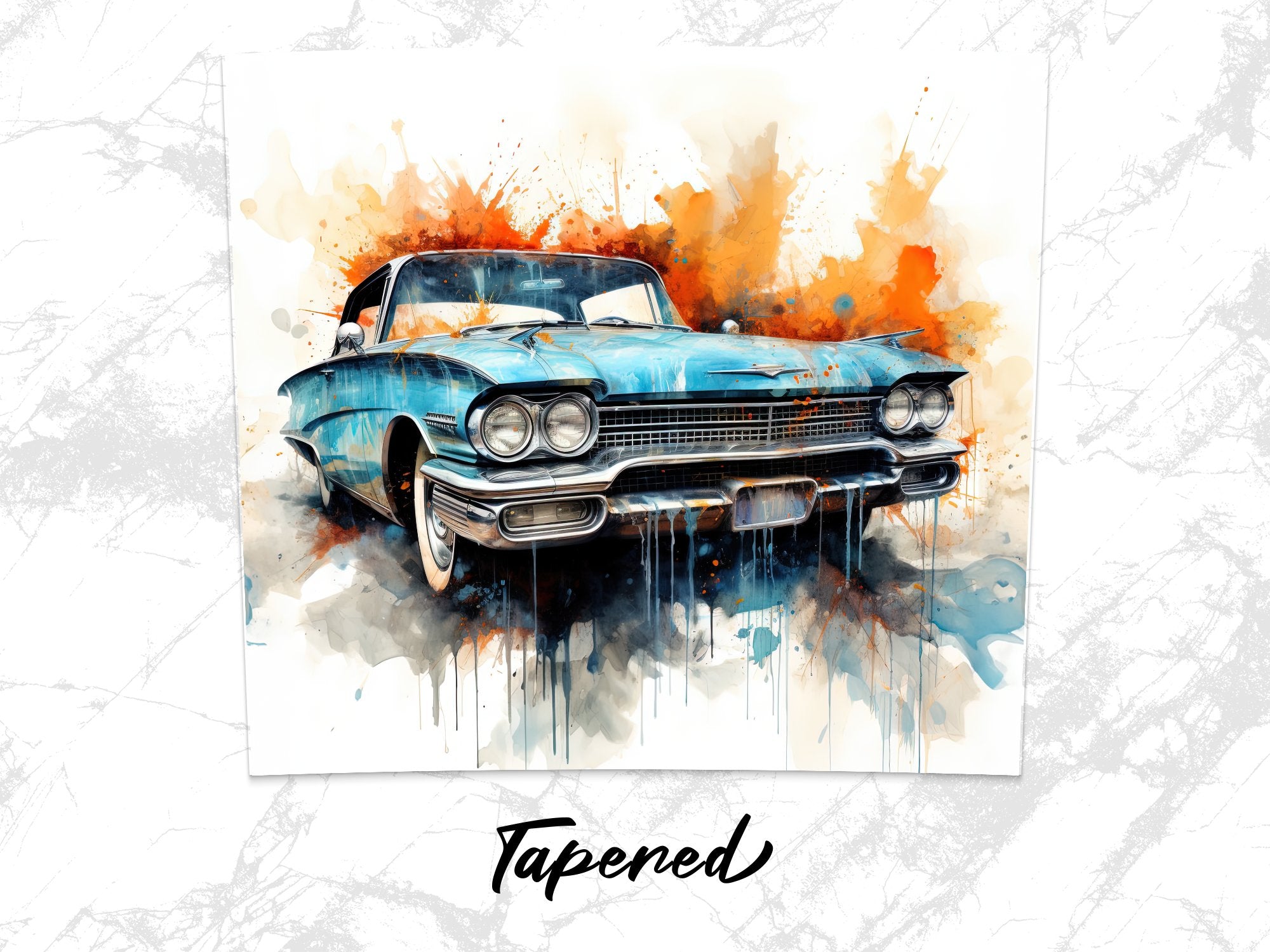 Vintage Muscle Car Watercolor Tumbler Wrap | 20oz Tumbler Wrap Sublimation Design PNG - Gabe Atkins Designs