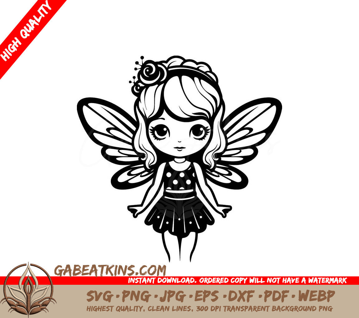  Fairy with Wings SVG - Elegant Garden Guardian SVG