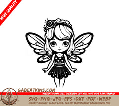  Fairy with Wings SVG - Elegant Garden Guardian SVG