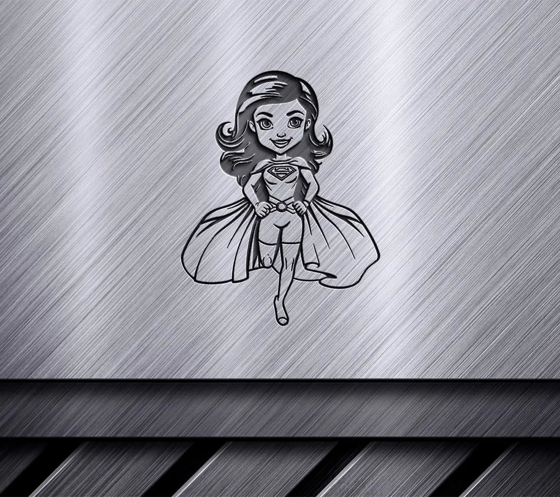 Mystical Maiden Superwoman SVG  Cartoon Girl in Superhero Costume SVG