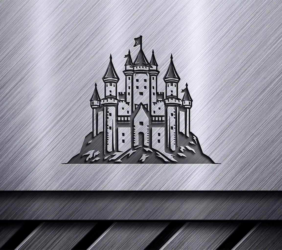  Castle SVG with Flag - Mini Truck Icon Vector Graphic SVG