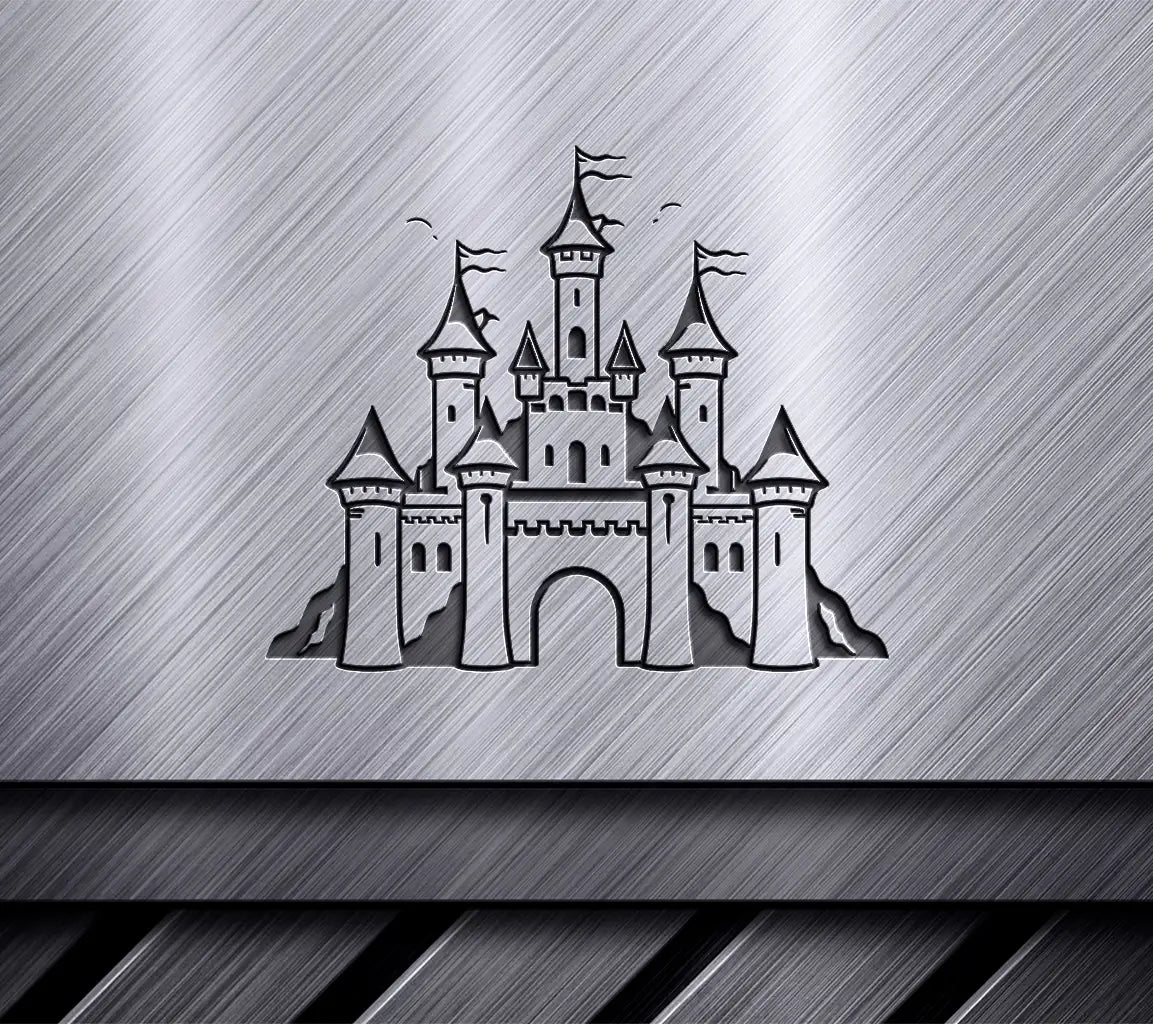  Castle with Flag SVG - Mini Truck Compact Courier Vector Design SVG