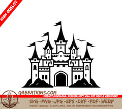  Castle with Flags SVG - Mini Truck Design Vector Icon SVG