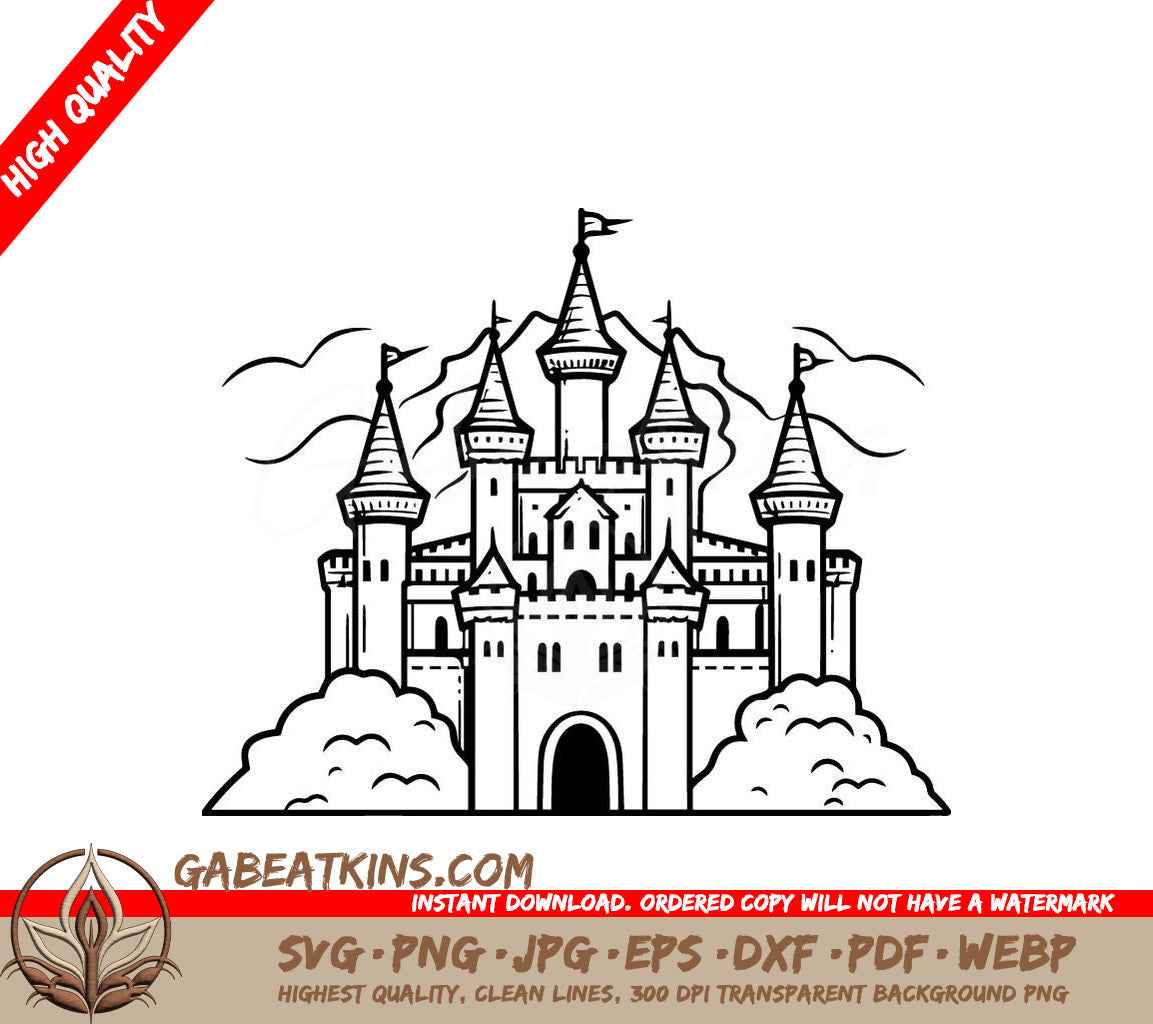  Castle in Clouds SVG - Mini Truck Design Emblem SVG
