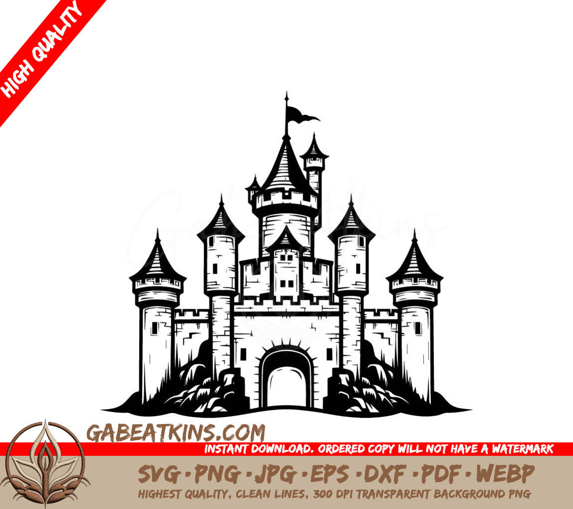  Castle Flag SVG - Mini Truck Vector Graphics SVG
