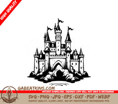  Castle Flag Mini Truck SVG - Wanderlust Vector Emblem SVG
