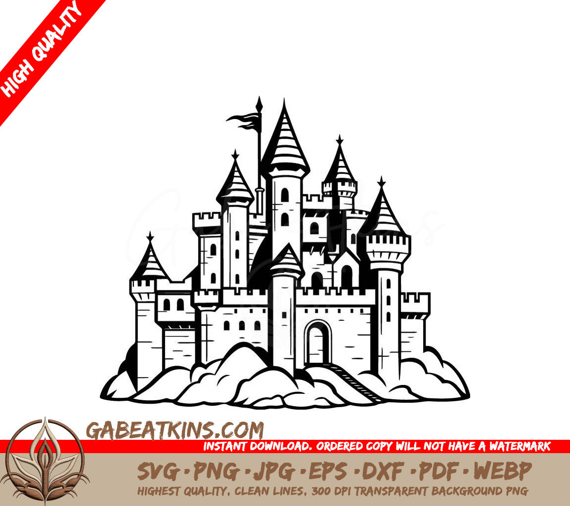  Castle Hilltop SVG - Mini Truck Micro Mover Design SVG