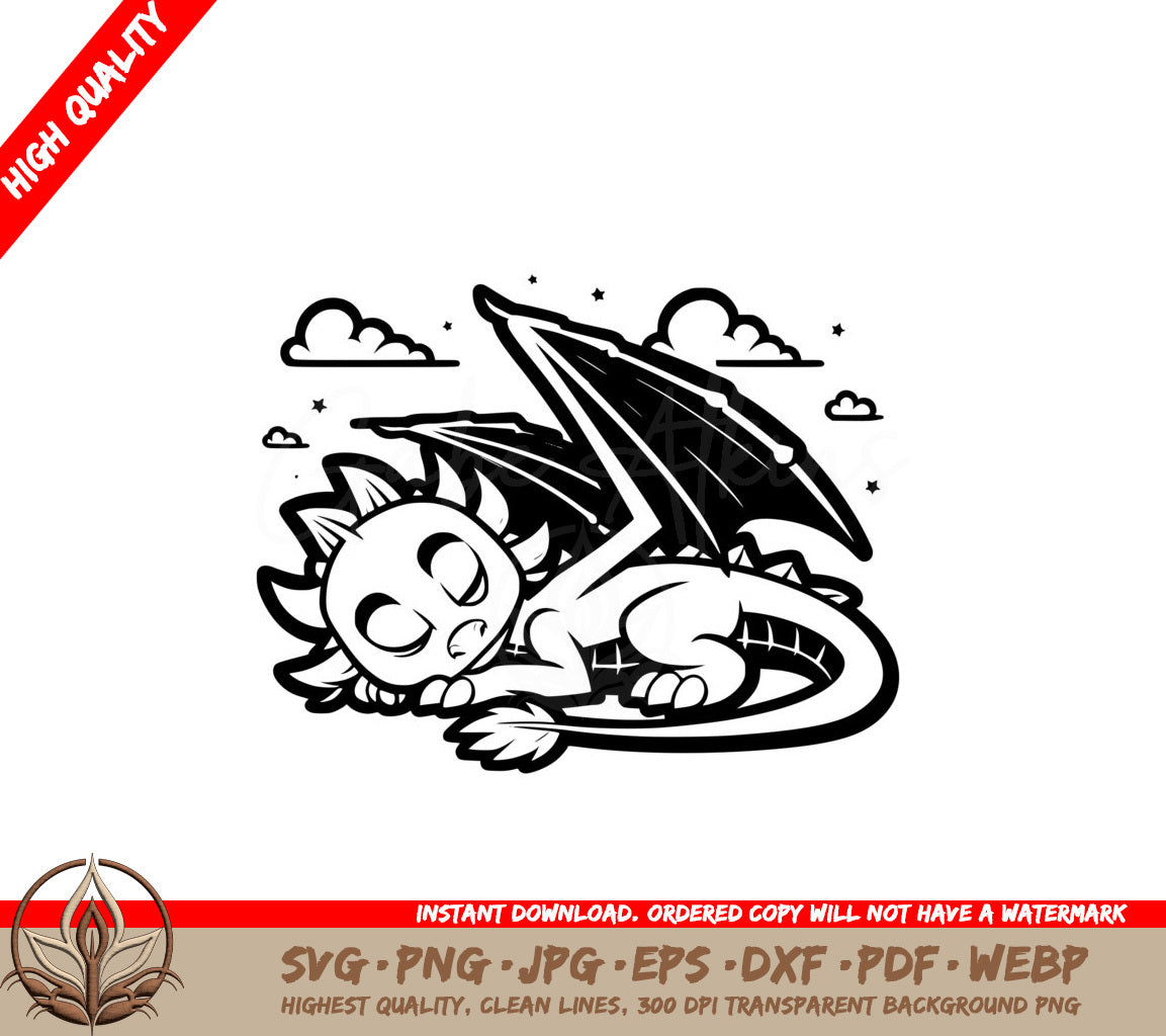 Napping Cloud Dragon SVG