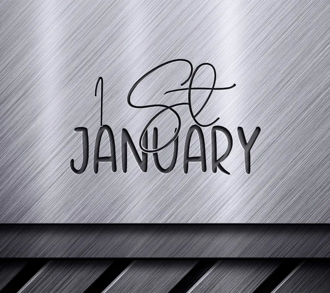January SVG - Black Text on White Background SVG