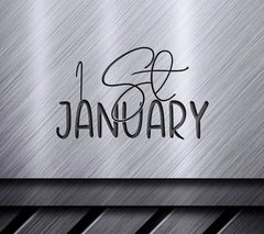 January SVG - Black Text on White Background SVG