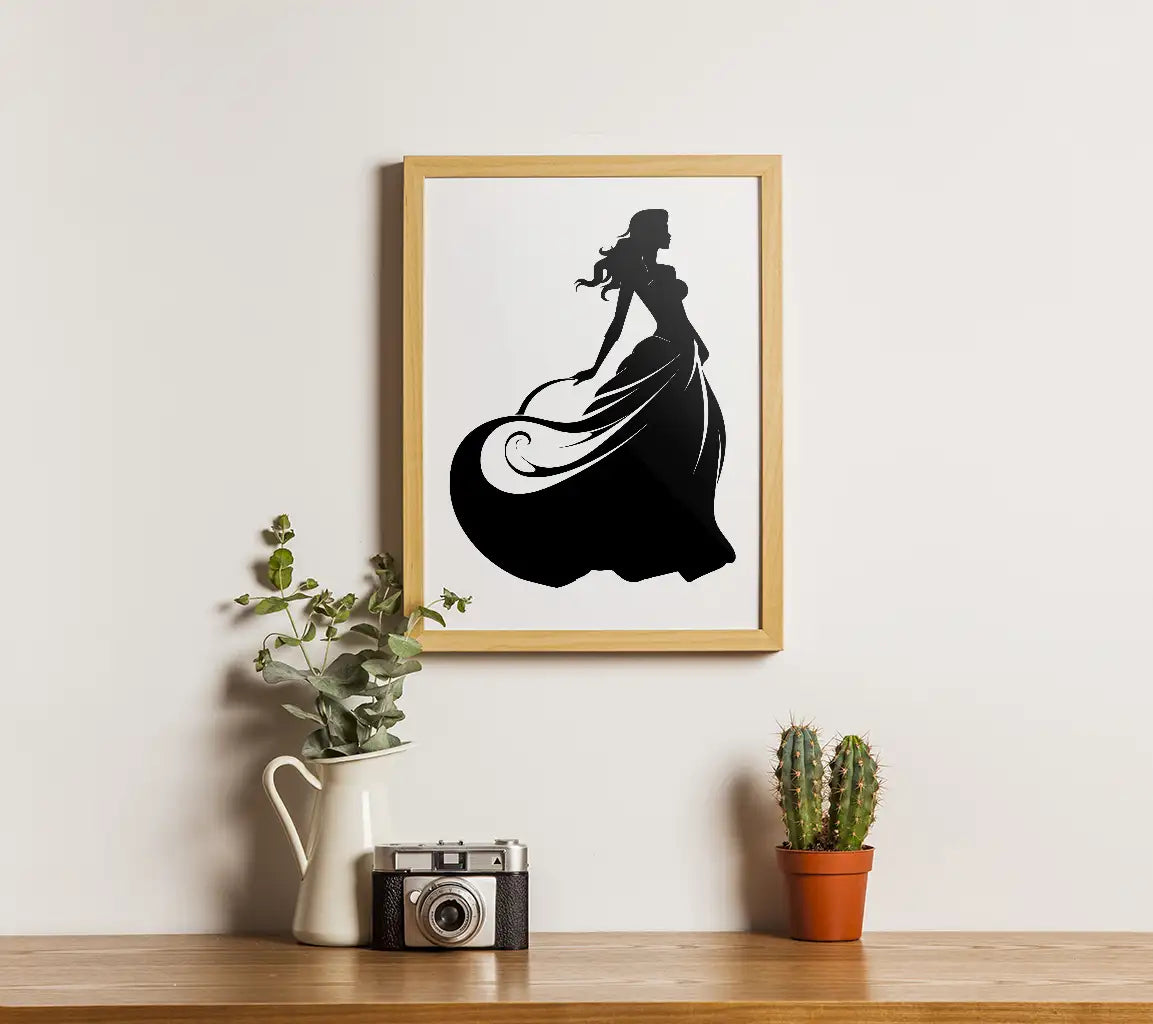 Black Woman Silhouette SVG - Ethereal Empress Face Icon Design SVG