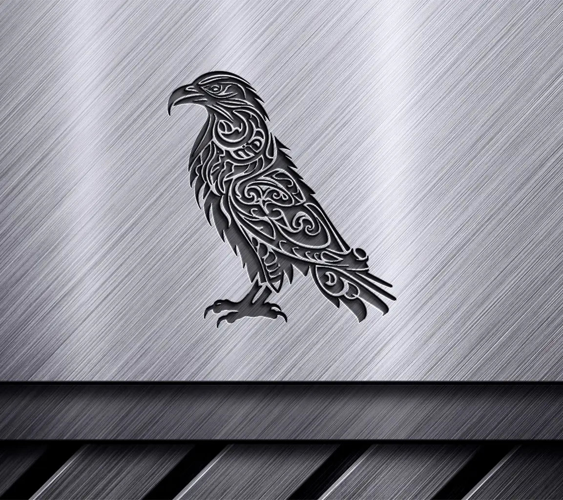 Odins Celtic Raven -  Patterned Bird SVG SVG