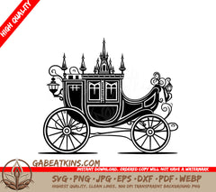  Regal Carriage SVG - Palatial Love Journey Wedding Design SVG