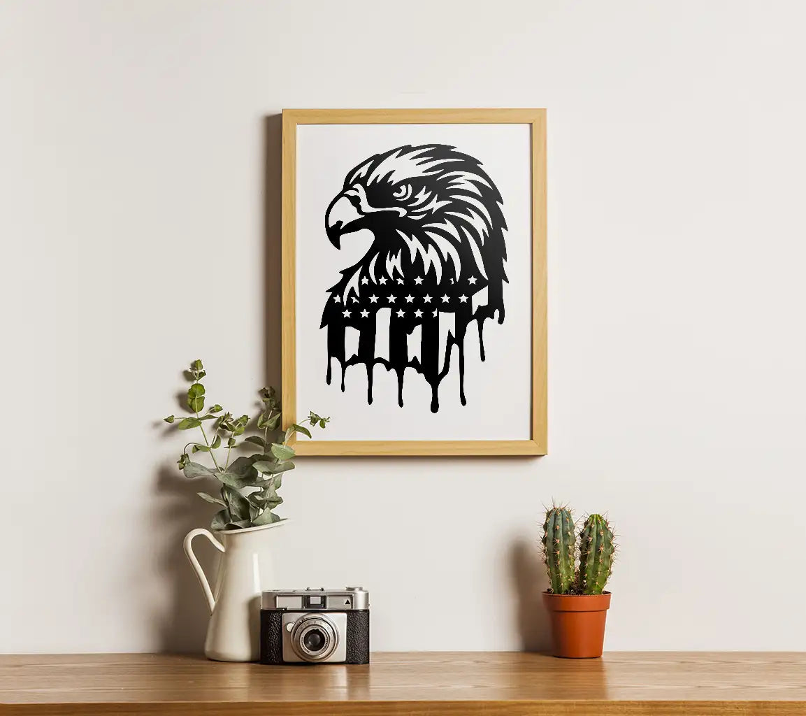 Patriotic Eagle SVG with Flag SVG