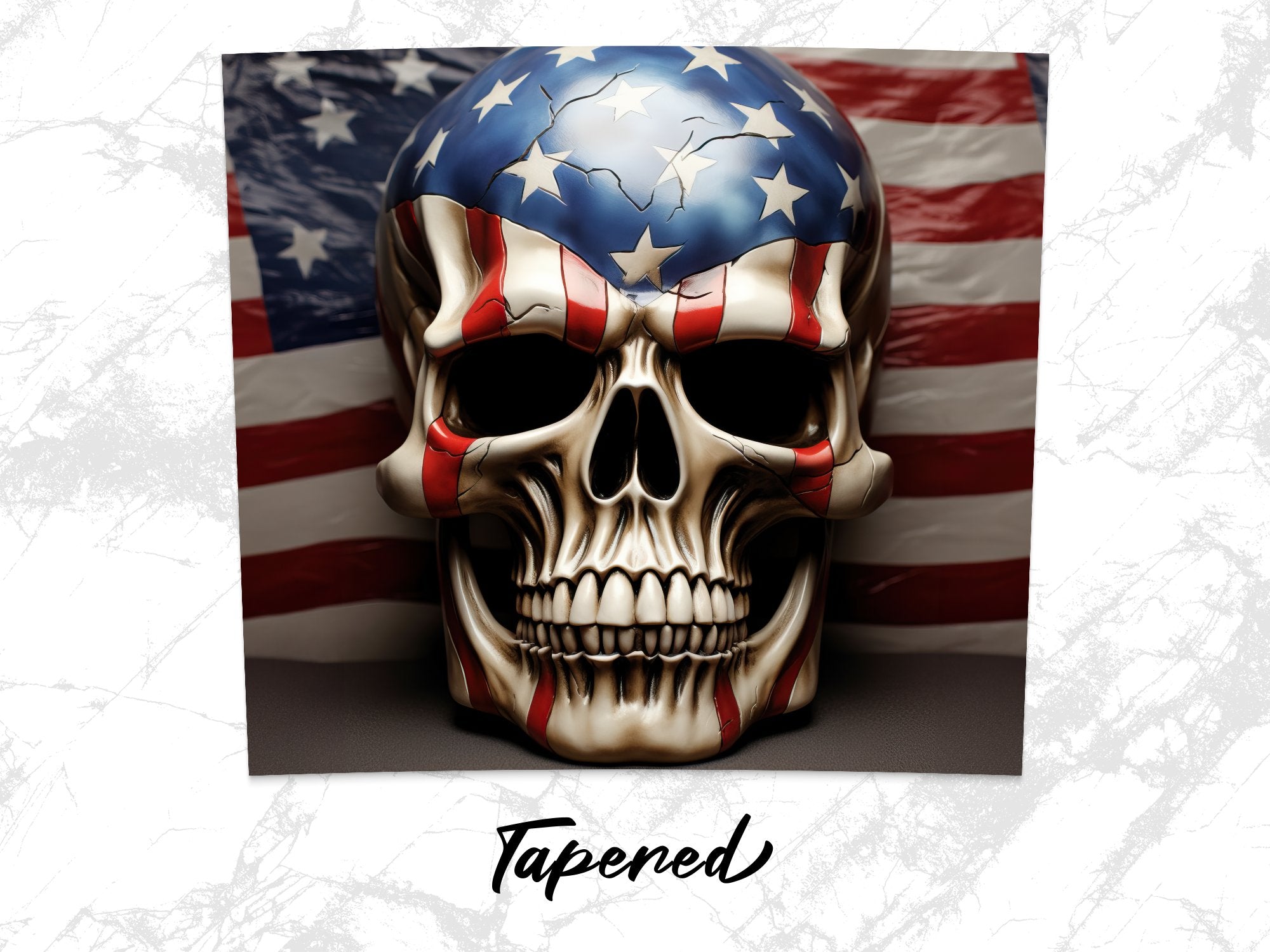 Patriotic Skull Tumbler Wrap | 20oz American Flag Design | Veteran's Day Cup Art | USA Pride Sublimation | Independence Tumbler Wrap Design - Gabe Atkins Designs