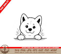 Peekaboo Akita Inu SVG – Digital Product for Flexibility