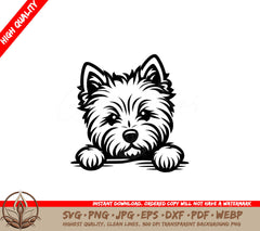 Perky Eared Westie SVG Cut File 

